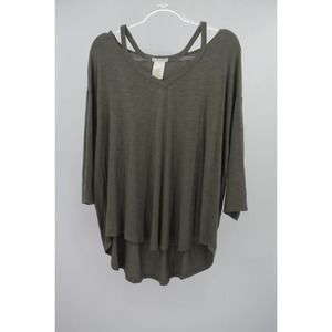 Matty M Women's Olive Green Stretch Knit 3/4 Sleeve Tunic Top Size XL NWT